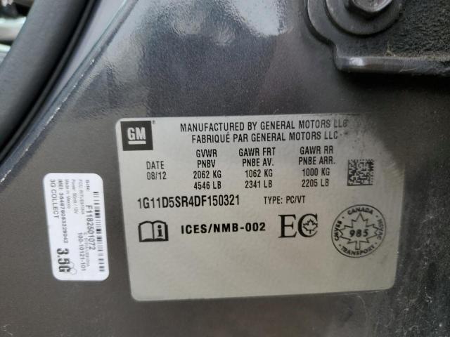 1G11D5SR4DF150321 - 2013 CHEVROLET MALIBU 1LT 灰色 照片 12