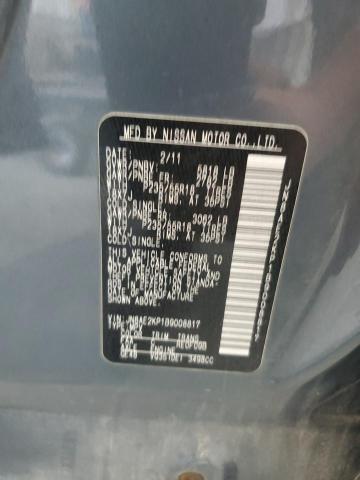 JN8AE2KP1B9008817 - 2011 NISSAN QUEST S BLUE photo 13