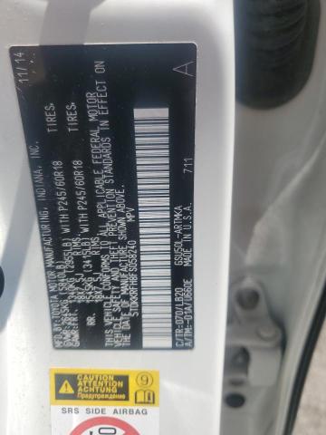 5TDKKRFH8FS058240 - 2015 TOYOTA HIGHLANDER XLE თეთრი ფოტო 12