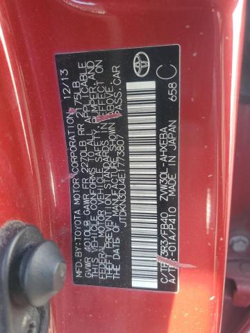 JTDKN3DU4E1773807 - 2014 TOYOTA PRIUS RED photo 12