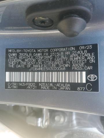 JTDB4MEE5R3020068 - 2024 TOYOTA COROLLA LE 蓝色 照片 13