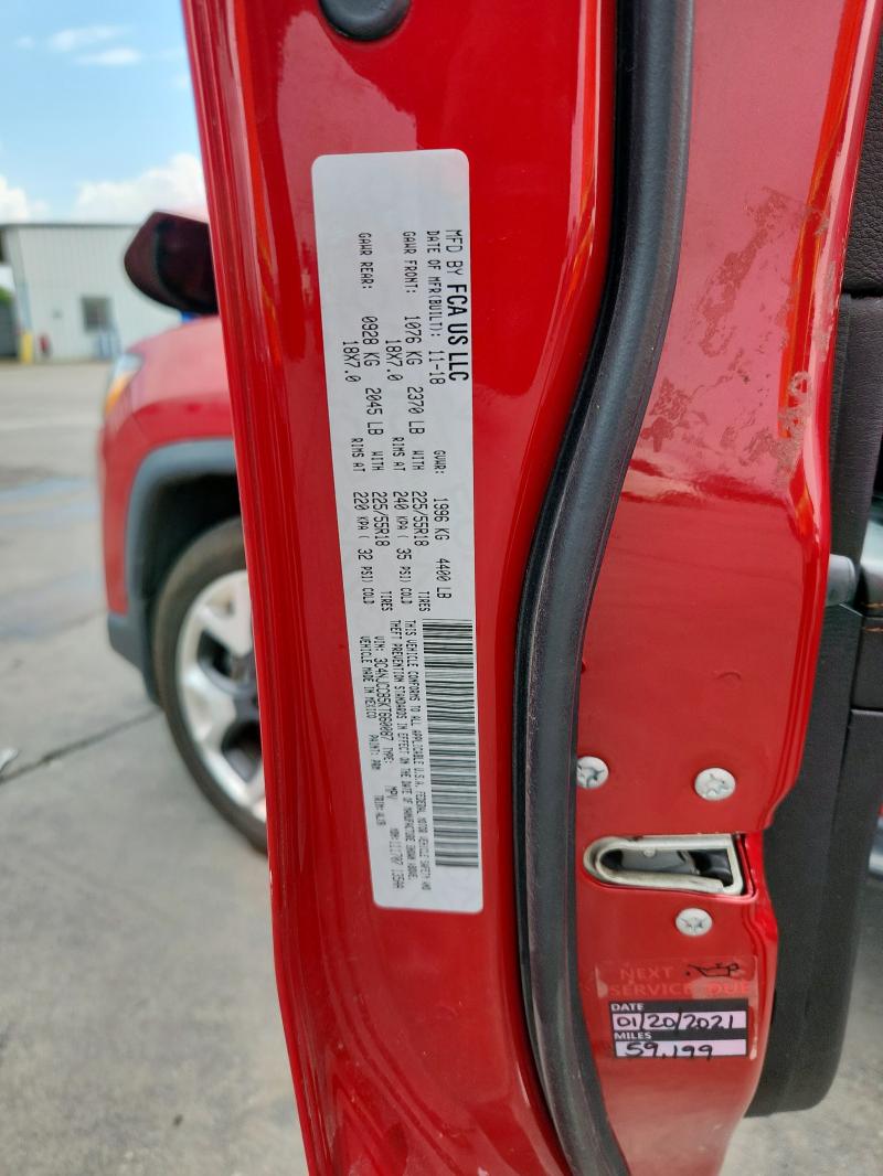 3C4NJCCB5KT660087 - 2019 JEEP COMPASS LIMITED Qırmızı foto 12