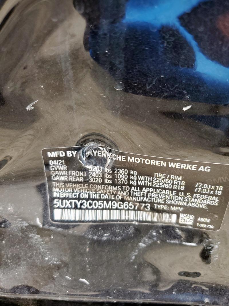 5UXTY3C05M9G65773 - 2021 BMW X3 SDRIVE30I GRAY photo 13