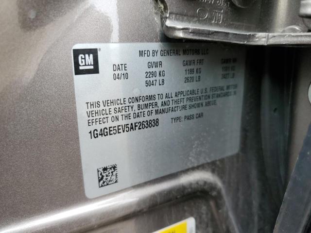 1G4GE5EV5AF263838 - 2010 BUICK LACROSSE CXS TAN photo 12