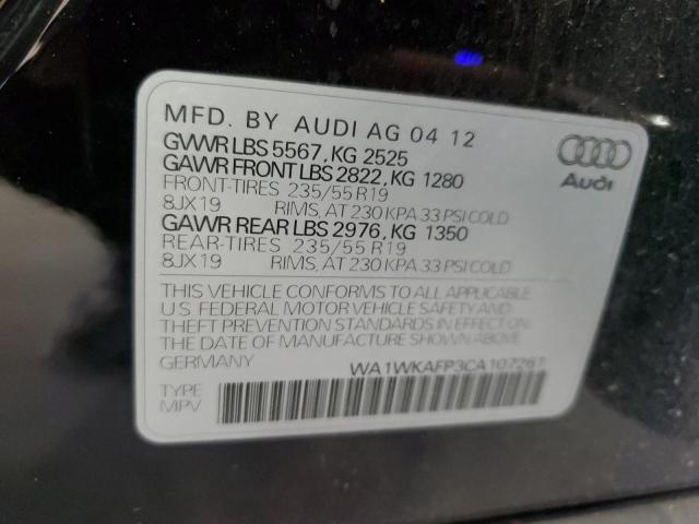 WA1WKAFP3CA107261 - 2012 AUDI Q5 PRESTIGE BLACK photo 13