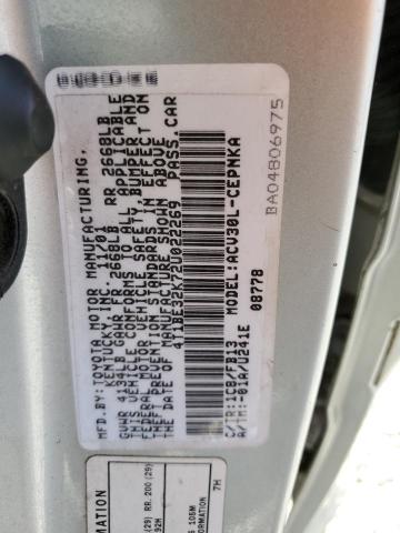 4T1BE32K72U022269 - 2002 TOYOTA CAMRY LE SILVER photo 12