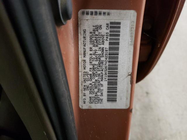 1Y1SK5267VZ423187 - 1997 GEO PRIZM BASE ORANGE photo 12