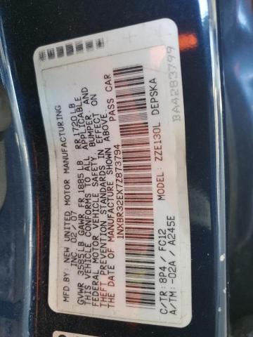 1NXBR32EX7Z873794 - 2007 TOYOTA COROLLA CE BLUE photo 12