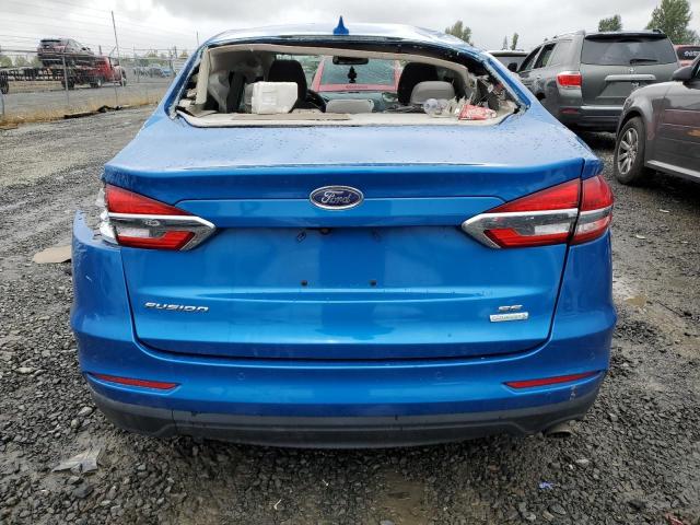 3FA6P0HD5KR160557 - 2019 FORD FUSION SE BLUE photo 6