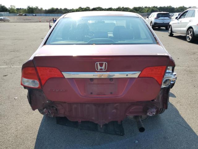2HGFA16699H525173 - 2009 HONDA CIVIC LX-S წითელი ფოტო 6