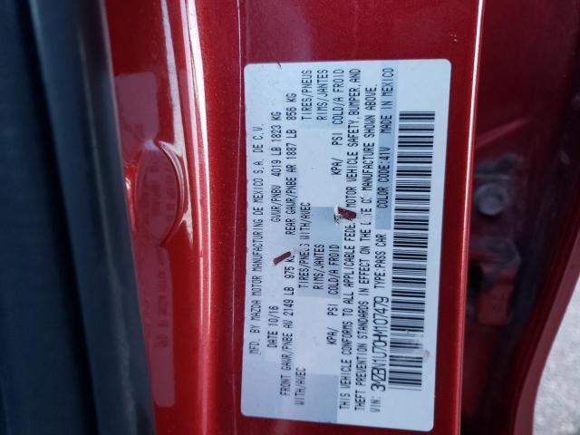 3MZBN1U70HM107479 - 2017 MAZDA 3 SPORT RED photo 12