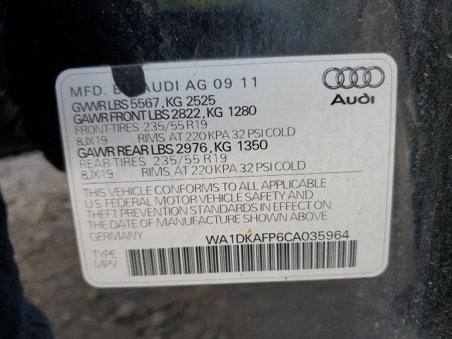 WA1DKAFP6CA035964 - 2012 AUDI Q5 PREMIUM PLUS BLACK photo 13