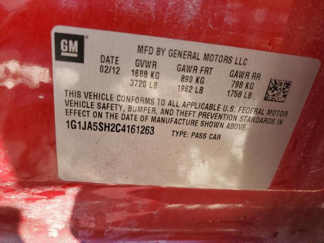 1G1JA5SH2C4161263 - 2012 CHEVROLET SONIC LS 红色 照片 12