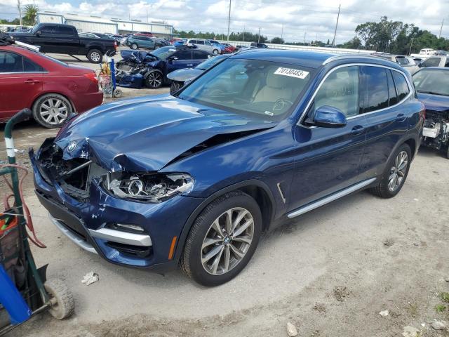 5UXTR9C58KLP76567 - 2019 BMW X3 XDRIVE30I BLUE photo 1