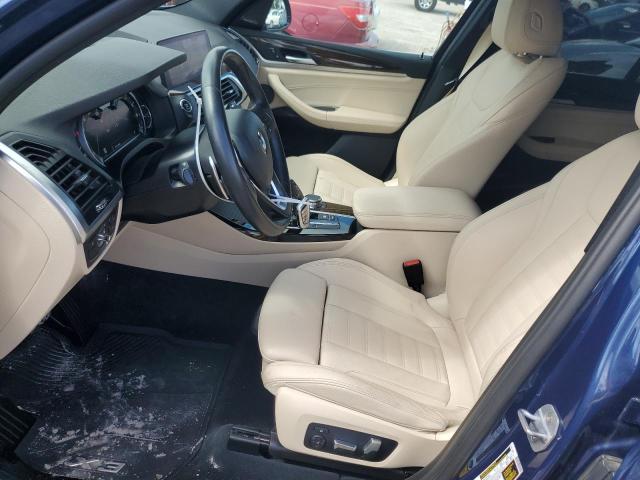 5UXTR9C58KLP76567 - 2019 BMW X3 XDRIVE30I BLUE photo 7