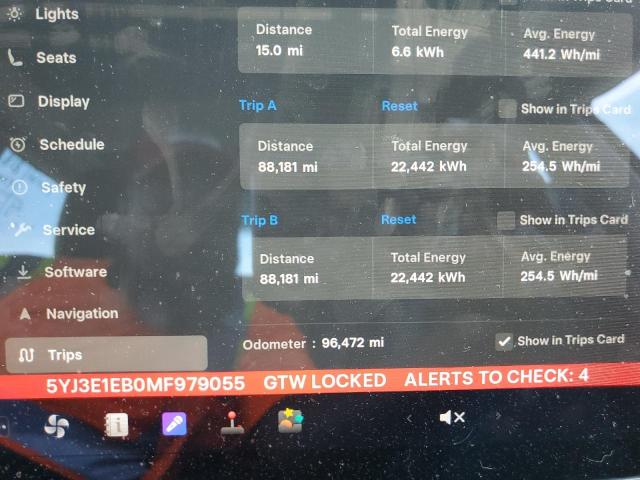 5YJ3E1EB0MF979055 - 2021 TESLA MODEL 3 GRAY photo 9