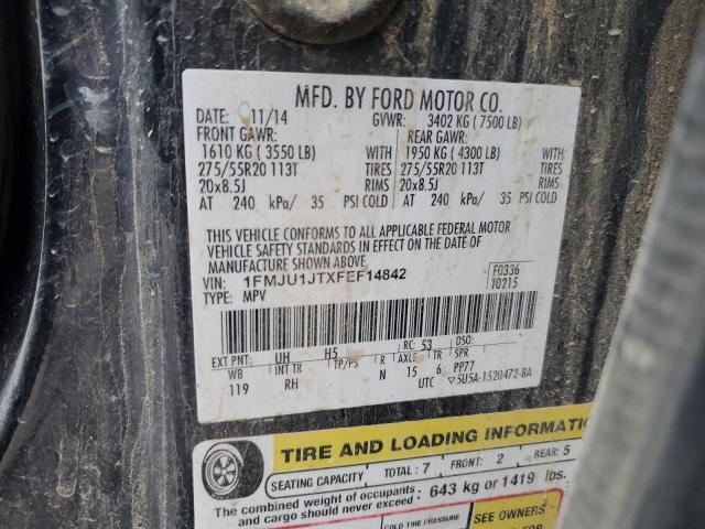 1FMJU1JTXFEF14842 - 2015 FORD EXPEDITION XLT BLACK photo 13