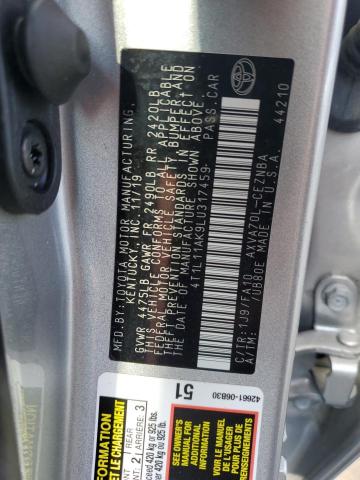 4T1L11AK9LU317459 - 2020 TOYOTA CAMRY LE SILVER photo 12
