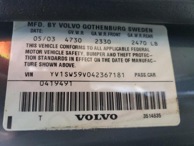 YV1SW59V042367181 - 2004 VOLVO V70 FWD GRAY photo 13