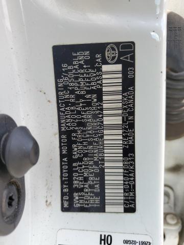 2T1BURHE1GC704712 - 2016 TOYOTA COROLLA L WHITE photo 13