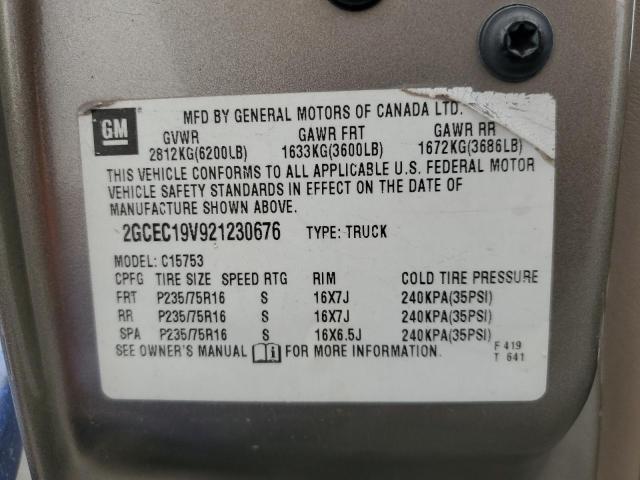 2GCEC19V921230676 - 2002 CHEVROLET SILVERADO C1500 ვერცხლისფერი ფოტო 12