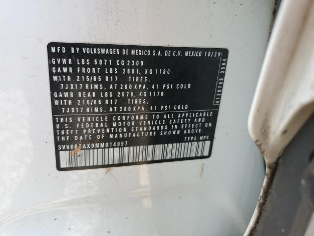 3VV0B7AX9MM014997 - 2021 VOLKSWAGEN TIGUAN S 白色 照片 13