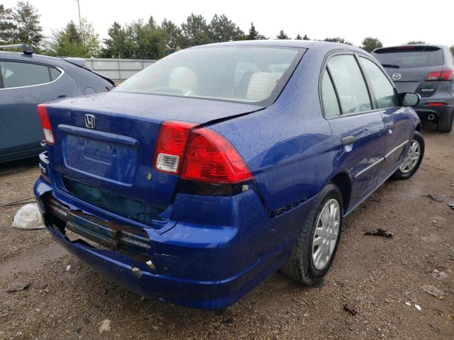 1HGES16315L026427 - 2005 HONDA CIVIC DX VP BLUE photo 3