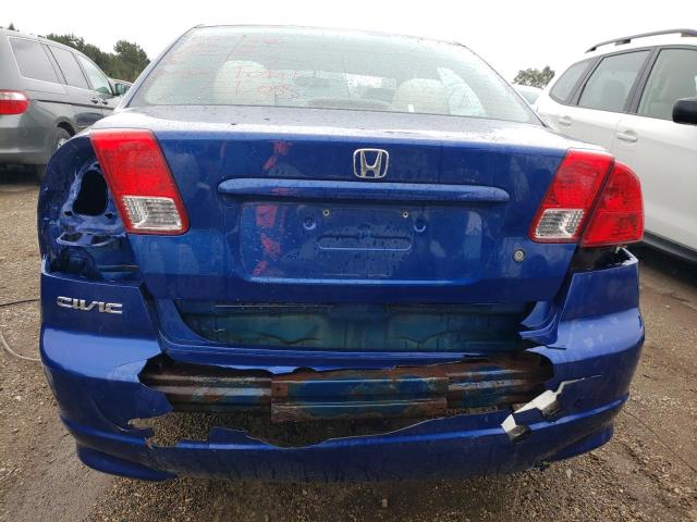 1HGES16315L026427 - 2005 HONDA CIVIC DX VP BLUE photo 6