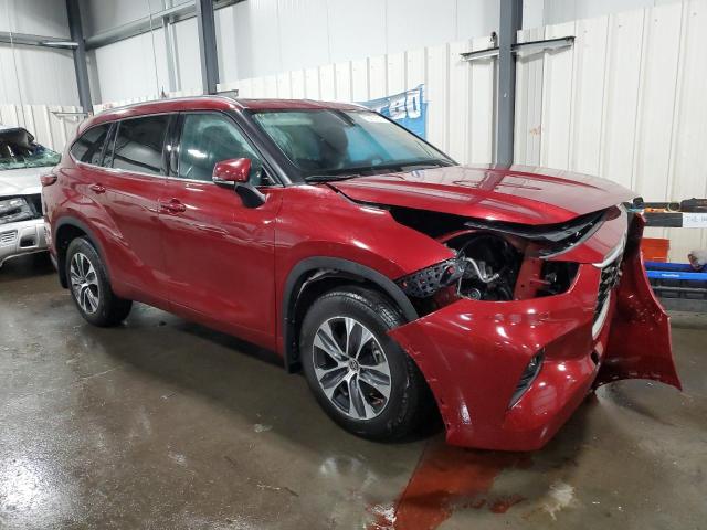 5TDGZRBHXLS520803 - 2020 TOYOTA HIGHLANDER XLE BURGUNDY photo 4