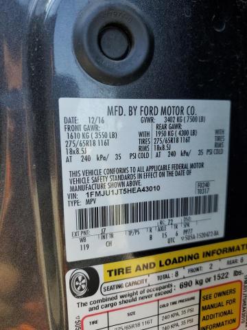 1FMJU1JT5HEA43010 - 2017 FORD EXPEDITION XLT 黑色 照片 13