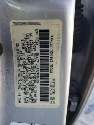 5YFBU4EEXDP147575 - 2013 TOYOTA COROLLA BASE 银色 照片 12