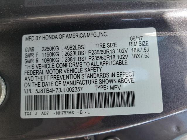 5J8TB4H73JL002357 - 2018 ACURA RDX ADVANCE 灰色 照片 13