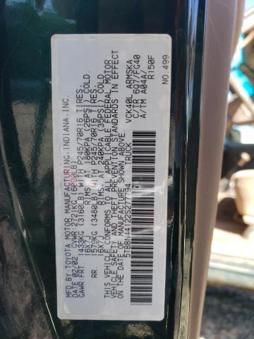 5TBBN44122S277794 - 2002 TOYOTA TUNDRA ACCESS CAB SR5 GREEN photo 12