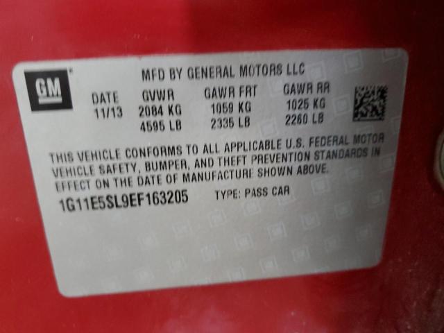 1G11E5SL9EF163205 - 2014 CHEVROLET MALIBU 2LT RED photo 13