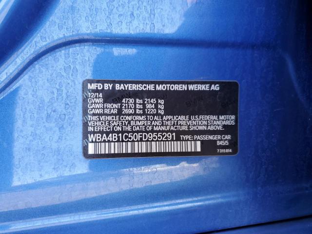 WBA4B1C50FD955291 - 2015 BMW 435 I GRAN COUPE BLUE photo 12