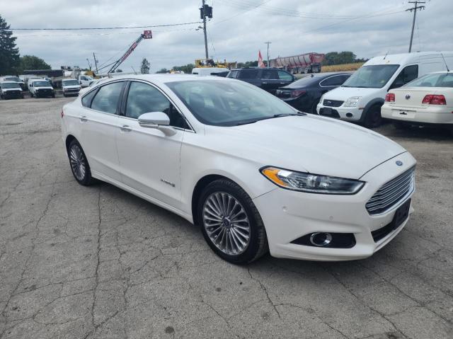 3FA6P0RU1DR300685 - 2013 FORD FUSION TITANIUM HEV WHITE photo 1