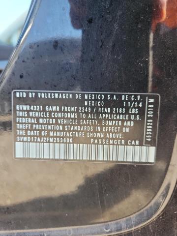 3VWD17AJ2FM253600 - 2015 VOLKSWAGEN JETTA SE BLACK photo 13