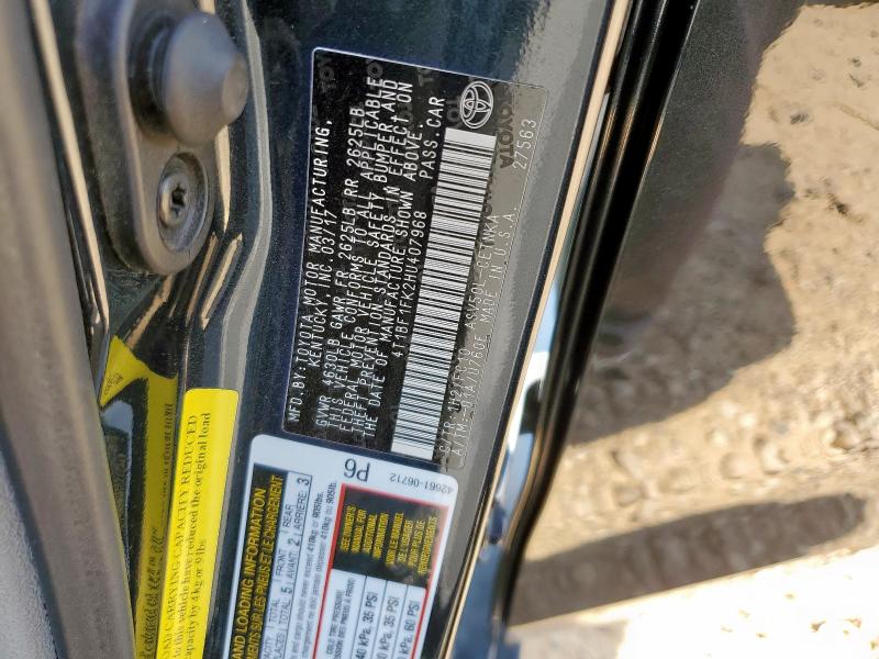 4T1BF1FK2HU407968 - 2017 TOYOTA CAMRY LE BLACK photo 12