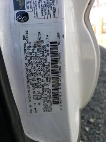 5TETX22N75Z061611 - 2005 TOYOTA TACOMA ACCESS CAB თეთრი ფოტო 12