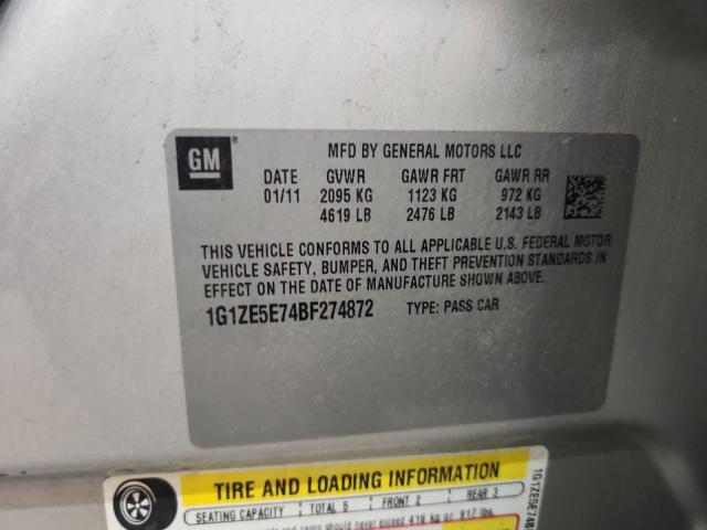 1G1ZE5E74BF274872 - 2011 CHEVROLET MALIBU LTZ SILVER photo 13