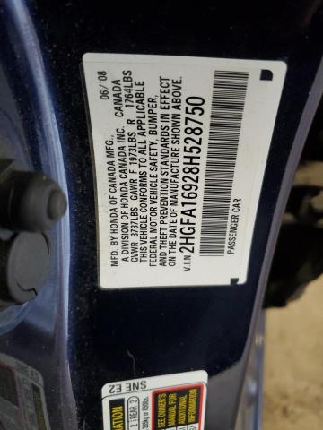 2HGFA16928H528750 - 2008 HONDA CIVIC EXL 蓝色 照片 12