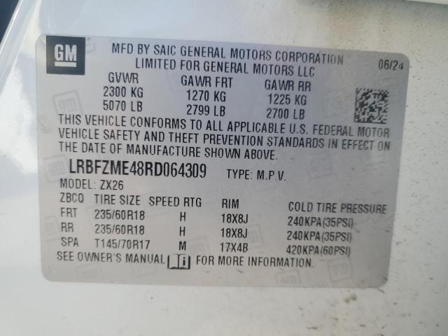 LRBFZME48RD064309 - 2024 BUICK ENVISION PREFERRED WHITE photo 13