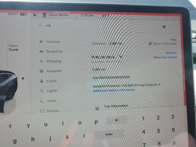 7SAYGDEDXSF227639 - 2025 TESLA MODEL Y Сұр фото 9