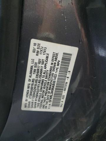 5FNRL3H99AB061403 - 2010 HONDA ODYSSEY TOURING GRAY photo 13