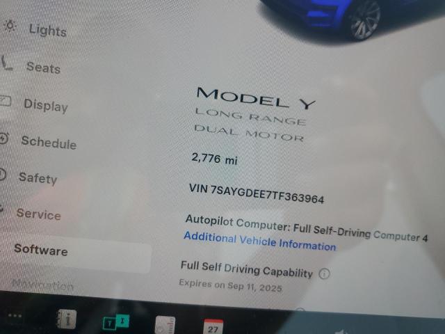 7SAYGDEE7TF363964 - 2026 TESLA MODEL Y RED photo 9