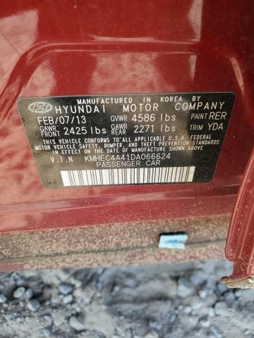 KMHEC4A41DA066624 - 2013 HYUNDAI SONATA HYBRID RED photo 12