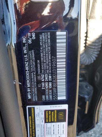 55SWF8EB3KU319607 - 2019 MERCEDES-BENZ C 300 4MATIC BLACK photo 12