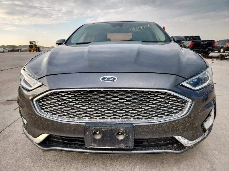 3FA6P0D97KR187325 - 2019 FORD FUSION TITANIUM GRAY photo 5