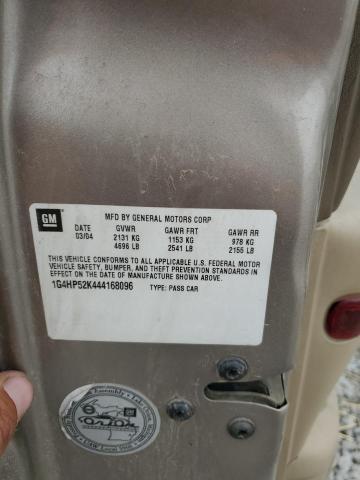 1G4HP52K444168096 - 2004 BUICK LESABRE CUSTOM BEIGE photo 12