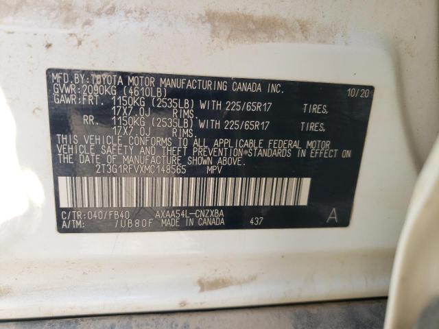 2T3G1RFVXMC148565 - 2021 TOYOTA RAV4 LE თეთრი ფოტო 13